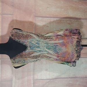 Mushkaby Sienna Rose Sleeveless Sheer Top